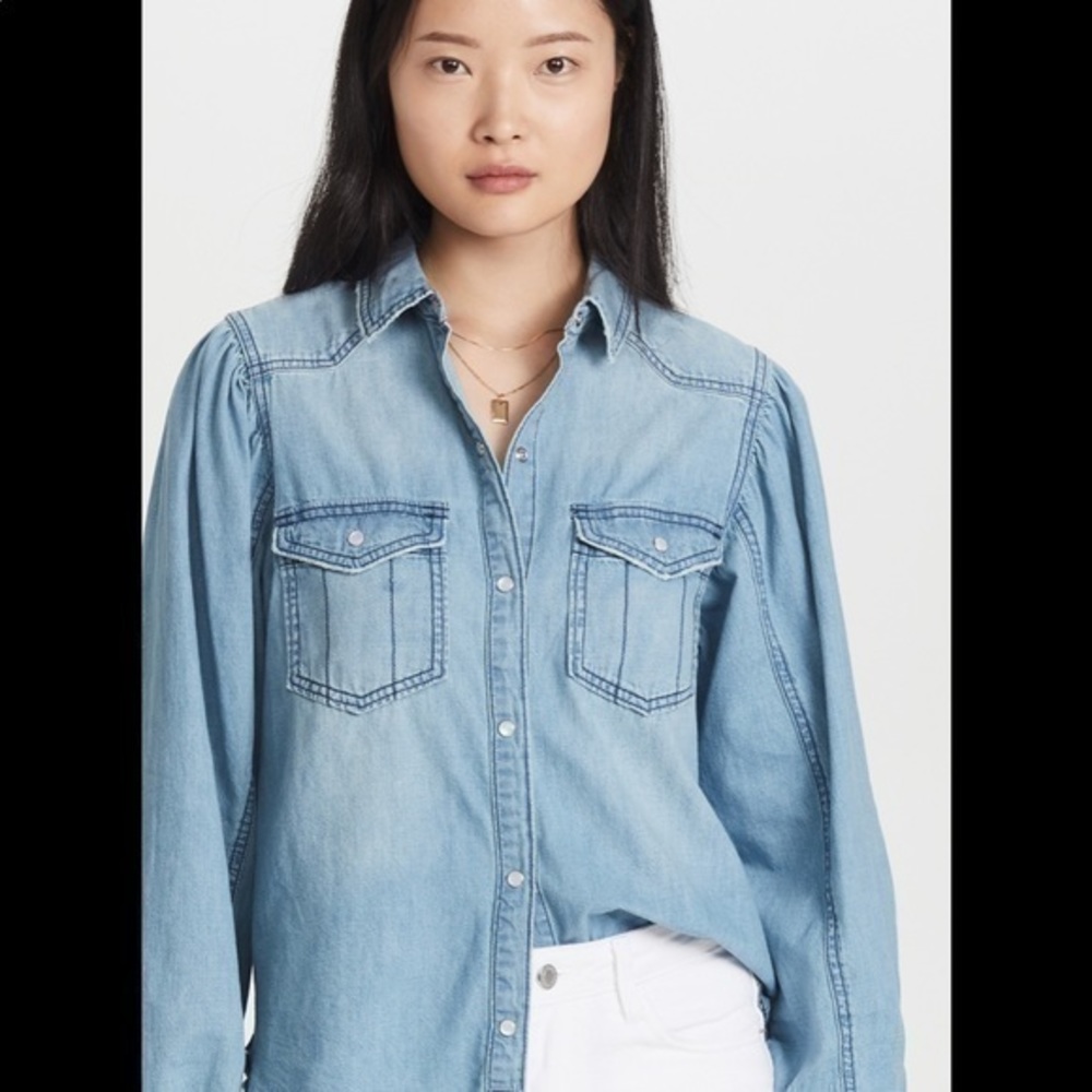 Converse faded denim button up